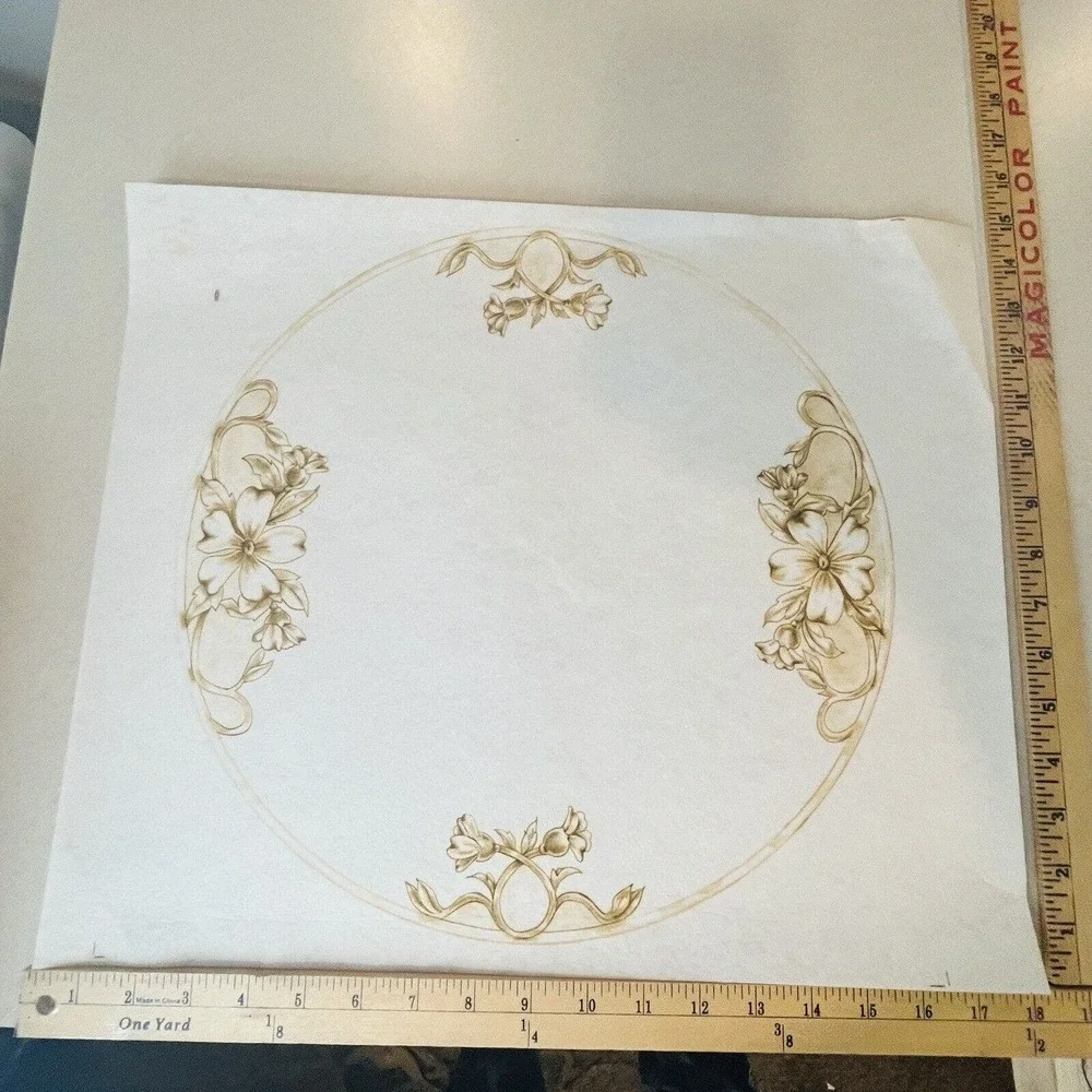 Dogwood Cutwork Placemats & Centerpiece #2902‎ Tri-Chem Chart Picture To Paint